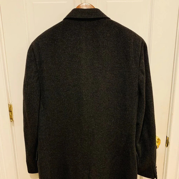 Vintage F.R. Tripler & Co. Signature Gray Charcoal 100% Cashmere Overcoat Coat - Picture 3 of 16